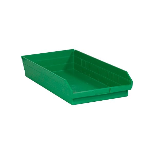 Bsc Preferred 23 5/8 x 11 1/8 x 4'' Green Plastic Shelf Bin Boxes, 6PK BUY00087600 - main